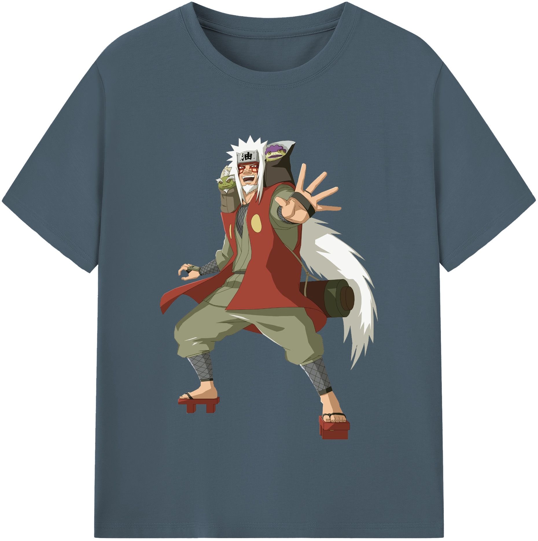 （画像用） NARUTO -ナルト- 自来也（じらいや） Jiraiya 綿100％半袖Tシャツ（フロントプリント）